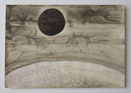 Black Sun 2008 inkt en aquarel op antiek papier 19,5 x 28,5 cm